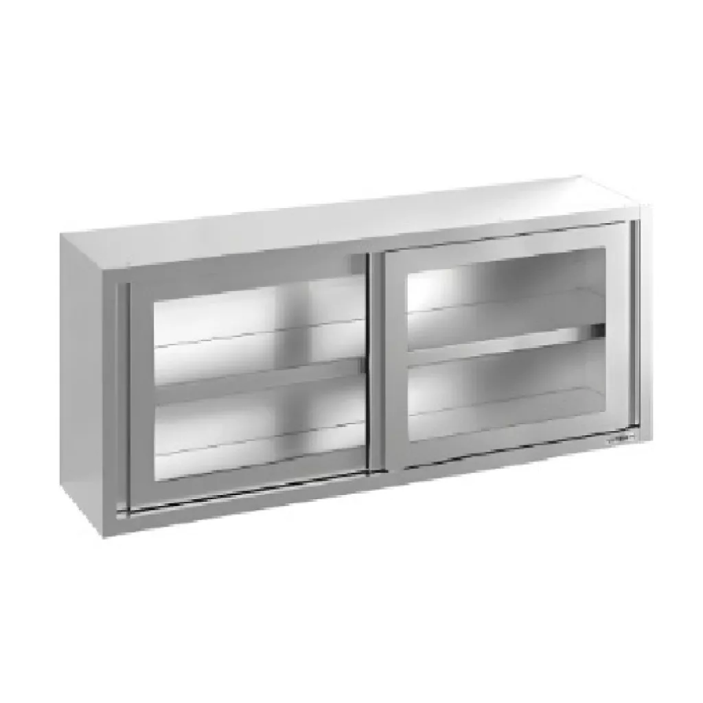 Upper cabinet with sliding glass doors