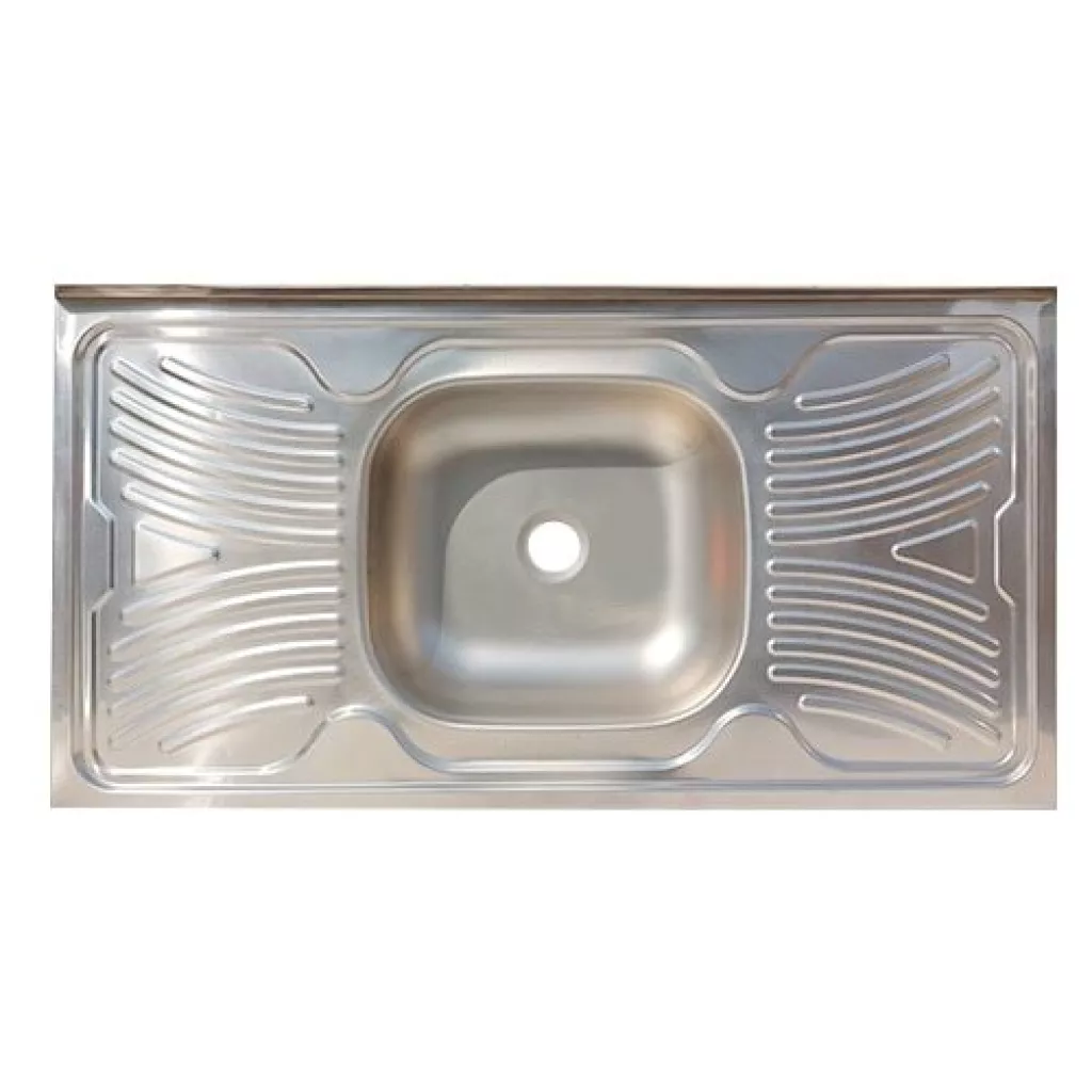 Stainless steel kitchen sink + 2 shelves 100*50 cm