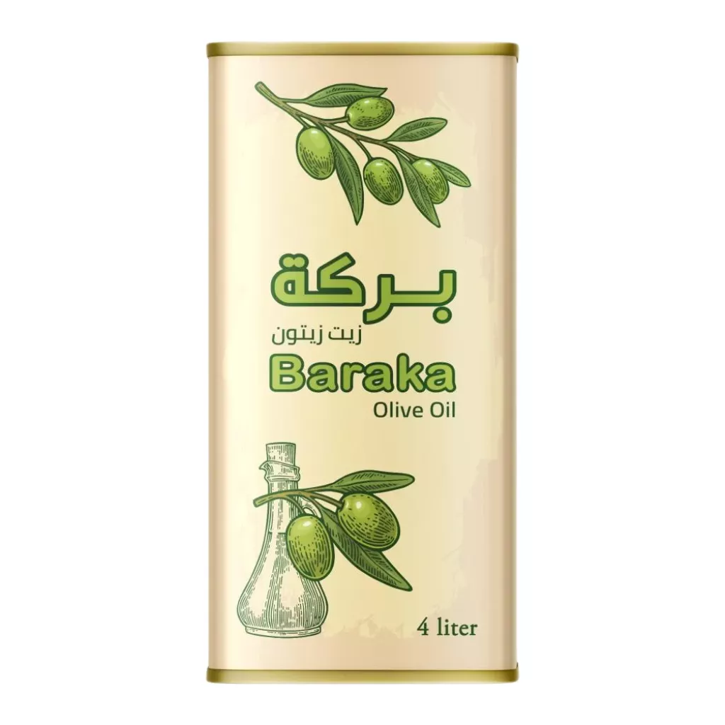 زيت زيتون - بركة تنك 4 لتر  (بكر و متبقي زيت الزيتون )