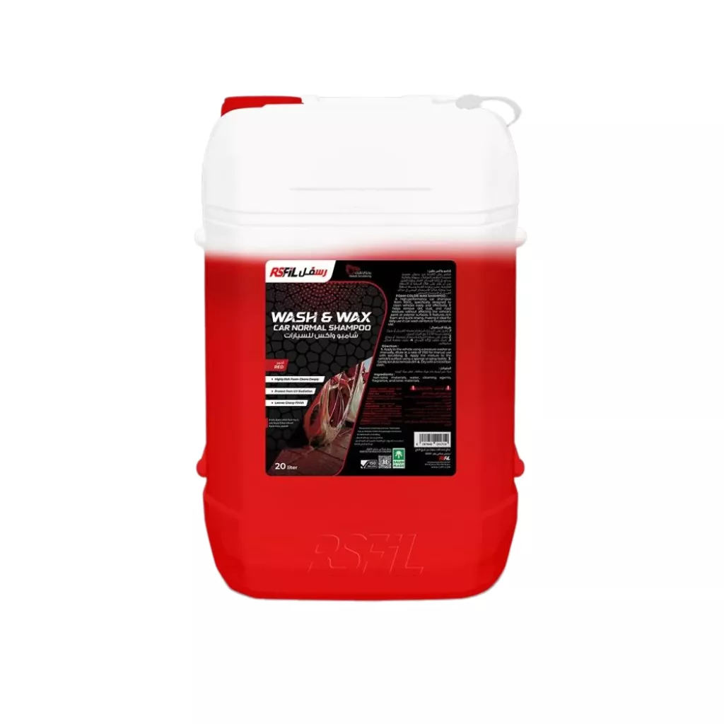 20-liter red car shampoo and wax with shine and protection