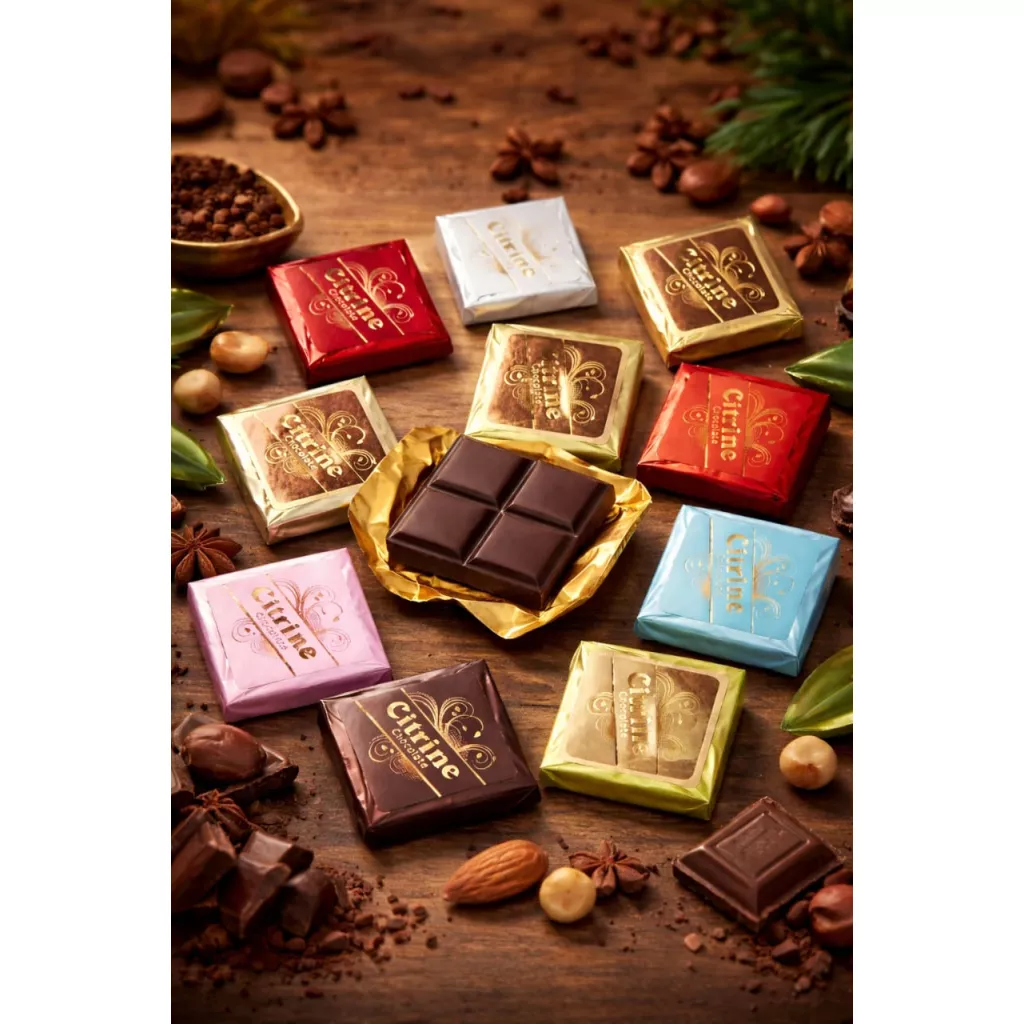 quare chocolate pieces