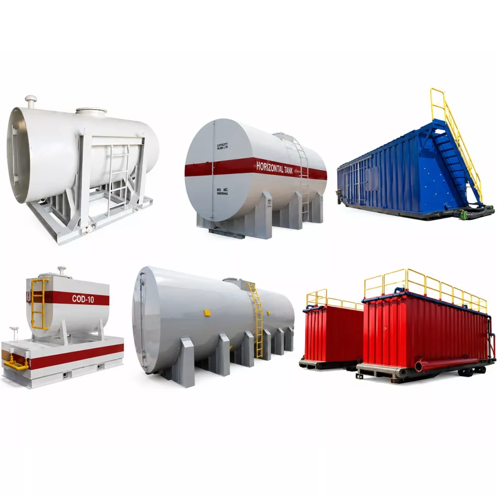Metal tanks (water, fuels, oil)