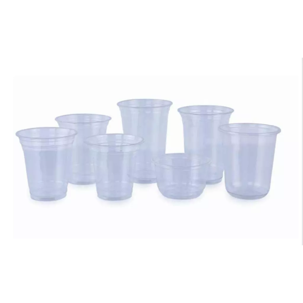 Transparent plastic cups