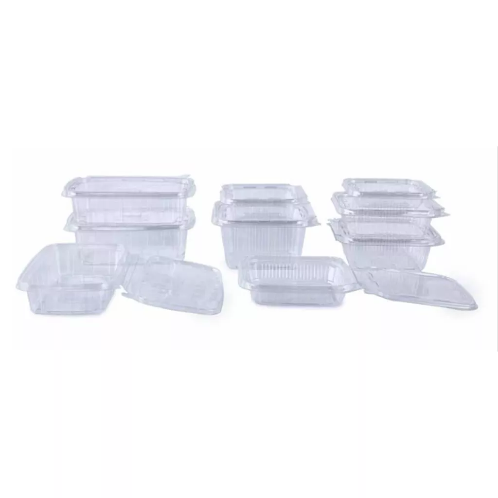 Plastic containers with a connected lid