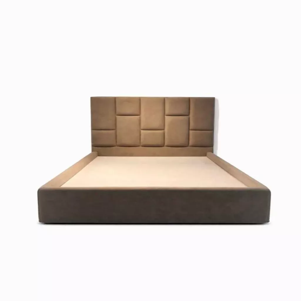 Milano Luxury Upholstered Bed - Modern Geometric Headboard