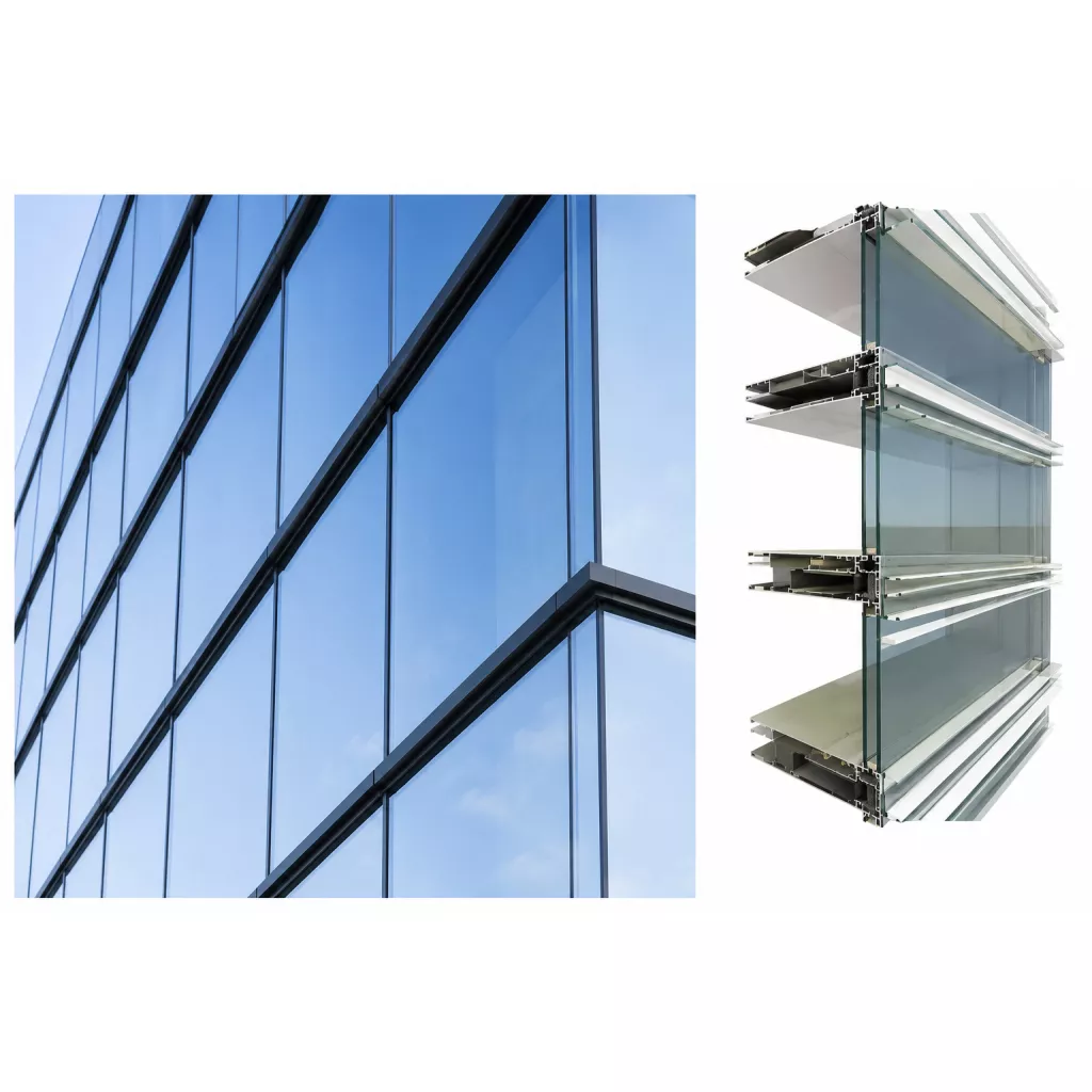 Glass facade systems - Facades with horizontal sunbreak covers
