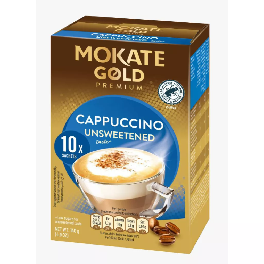 Café (MOKATE GOLD PREMIUM) - Cappuccino sans sucre / faible en sucre