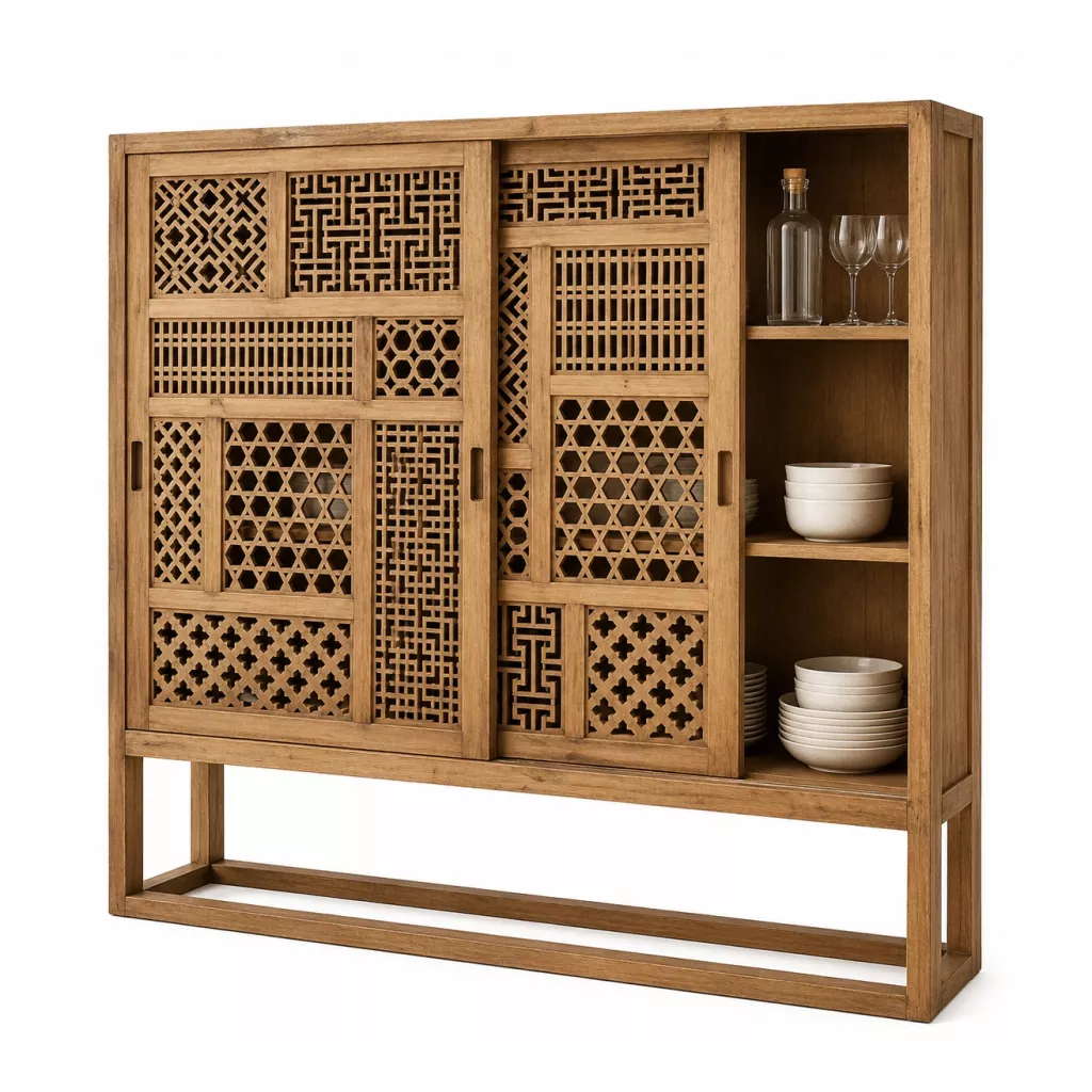 Decorative wooden display cabinet