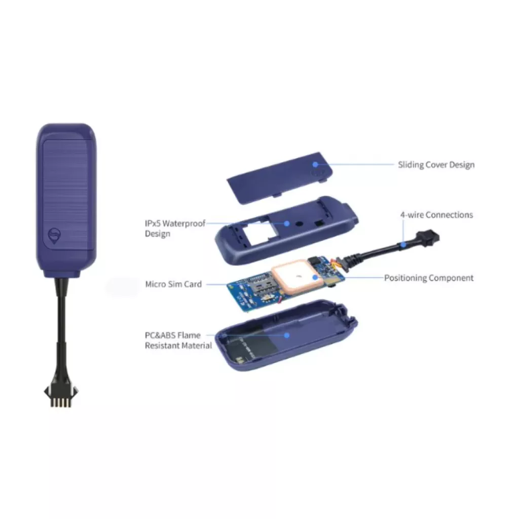 GPS Tracker device with vehicle shutdown feature (motion cutoff).