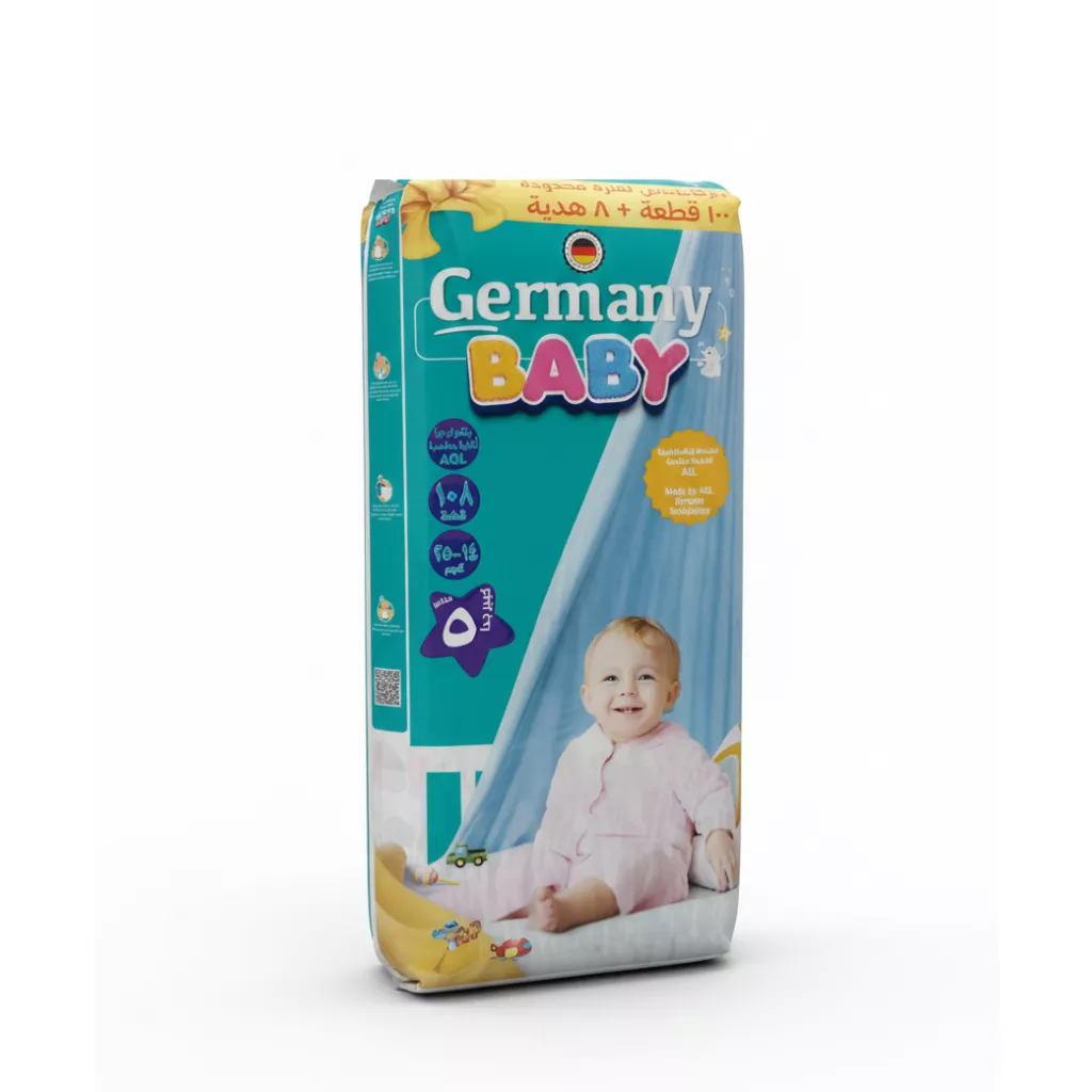 Pañales para bebés de Germany Baby - Talla 5 muy grande (14-25 kg) - 108 piezas
