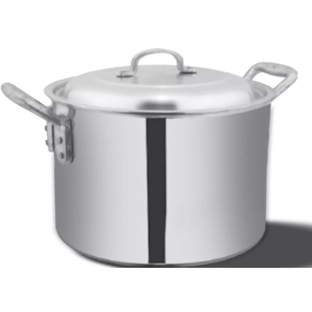 ALU,  HOTEL POT WITH METAL HANDLE & LID ( HEAVY WORK )