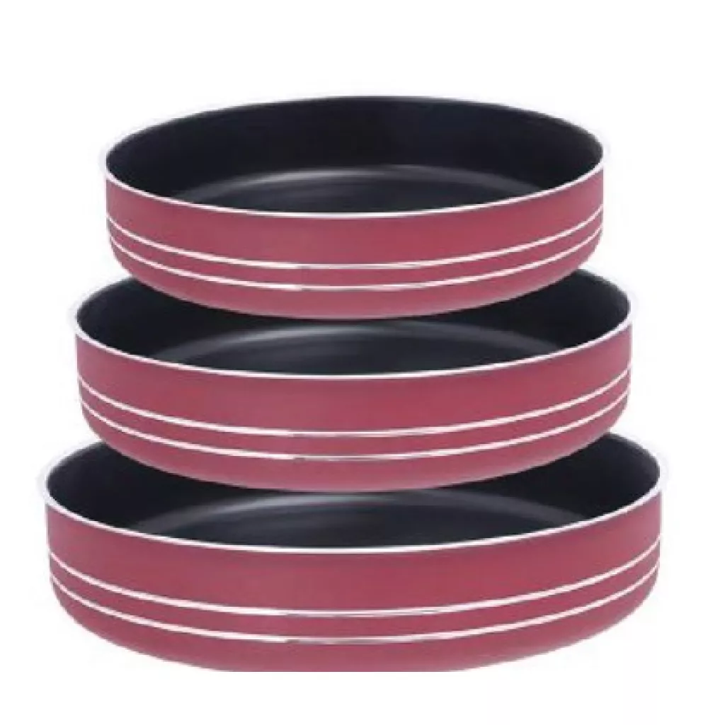 Round Oven Baking Tray Set – High-Quality Aluminum with Granite Coating