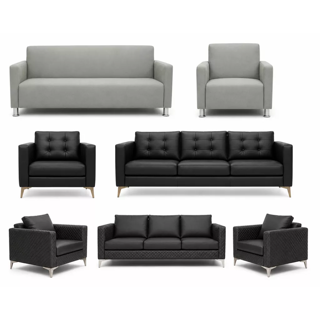 Different shaped sofa sets