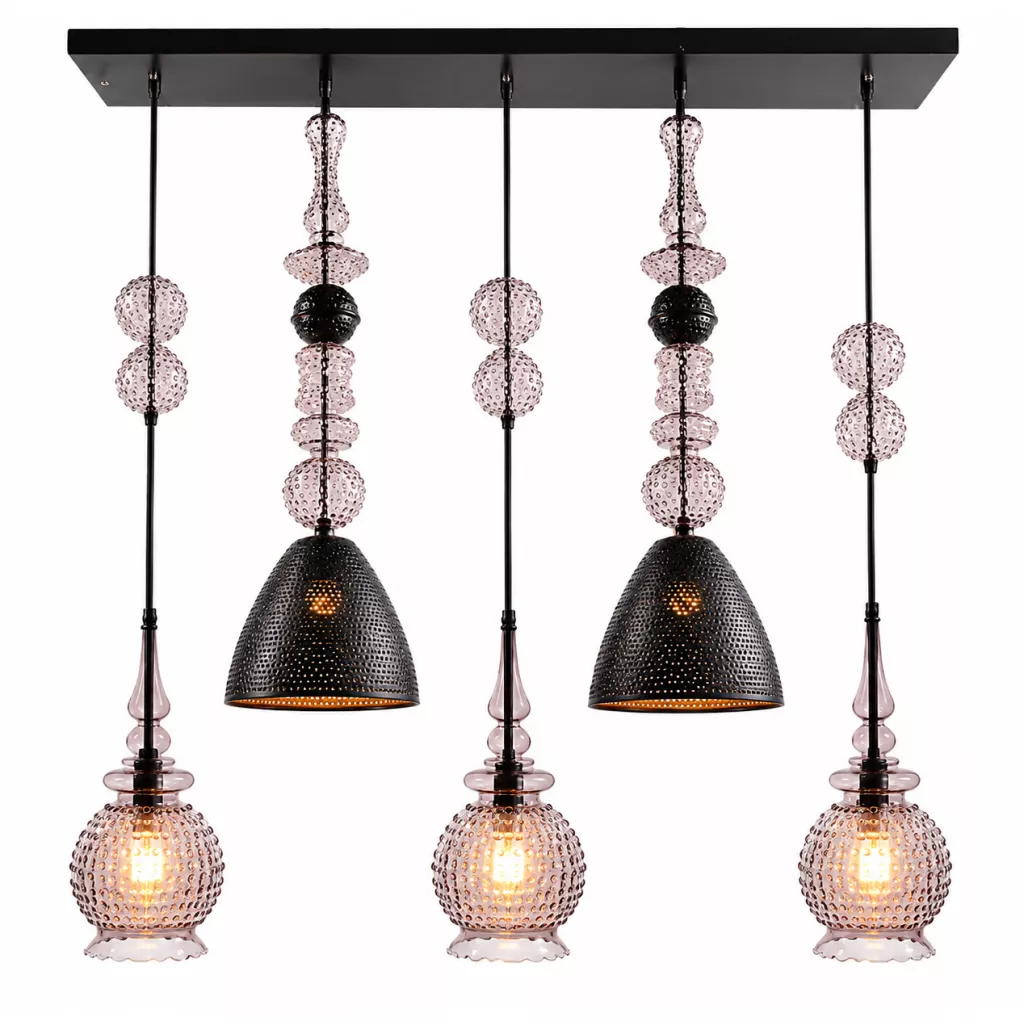 Lampu gantung lima cabang,