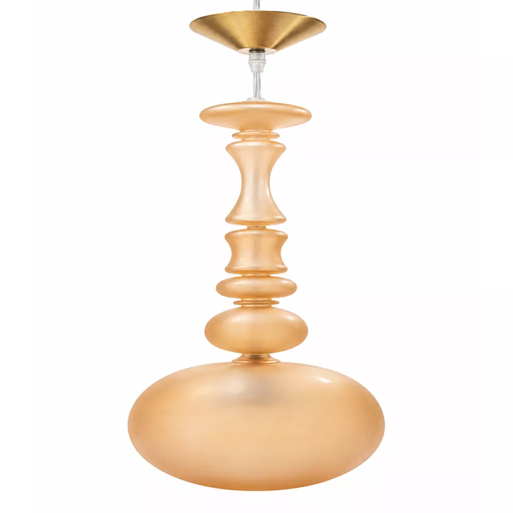 Lampu gantung kaca berwarna champagne