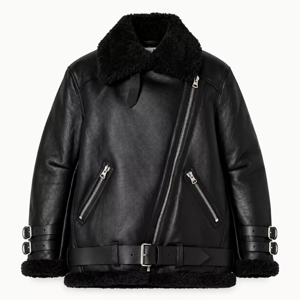 Women’s Black RAF B3 Sheepskin Shearling Leather Biker Jacket – Aviator Flight Jacket Manufacturer