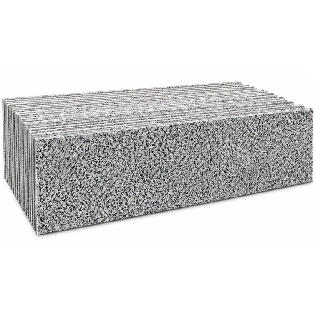 Las losas de granito gris de la fábrica Al-Hana de mármol y granito son una opción ideal para la construcción y el diseño interior. Estas losas son conocidas por su alta calidad y resistencia, lo que las hace durar mucho tiempo sin afectar su apariencia. Las losas se fabrican según los más altos estándares de calidad, lo que las hace ideales para usar en diversos proyectos, desde superficies y cocinas hasta suelos. Las losas tienen la capacidad de resistir arañazos y abrasión, lo que mantiene su atractivo estético a lo largo del tiempo. Además, las losas son fáciles de limpiar y mantener, lo que ahorra tiempo y esfuerzo a los usuarios. La opción de colores grises garantiza tonos atractivos que se adaptan a diferentes estilos de diseño, lo que te brinda flexibilidad en el diseño.